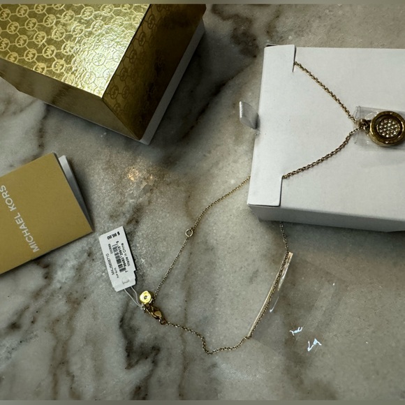 NIB Michael Kors Gold and Crrystal Necklace - Picture 6 of 7